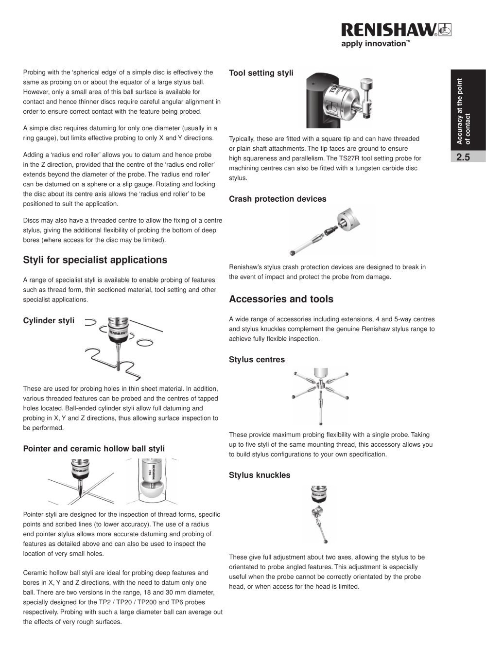 เข็มวัดชิ้นงาน สไตลัส เรนิชอร์ (Renishaw Stylus, Styli)