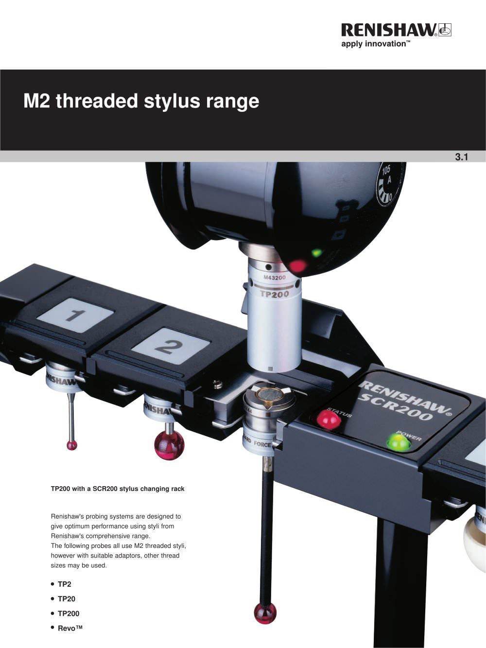 เข็มวัดชิ้นงาน สไตลัส เรนิชอร์ (Renishaw Stylus, Styli)